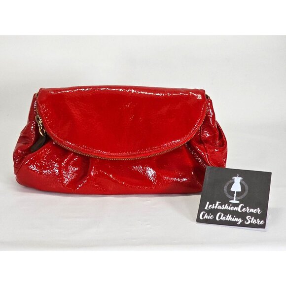 Zina Eva Women's Red Patent Leather Folding Crossbody Handbag Medium 2029 - Picture 14 of 15